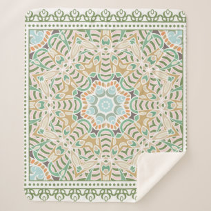 Decorative colourful ornament on white background, sherpa blanket