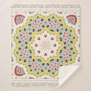 Decorative colourful ornament on white background, sherpa blanket