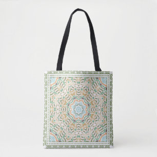 Decorative colourful ornament on white background, tote bag