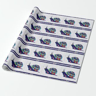Decorative colourful snail wrapping paper