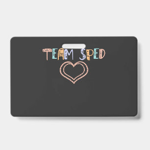 decorative colourful team sped squad ID badge