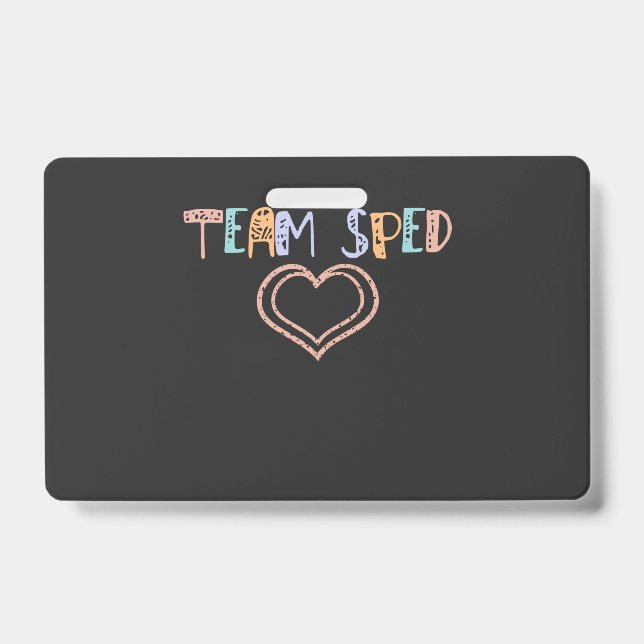 decorative colourful team sped squad ID badge (Front)