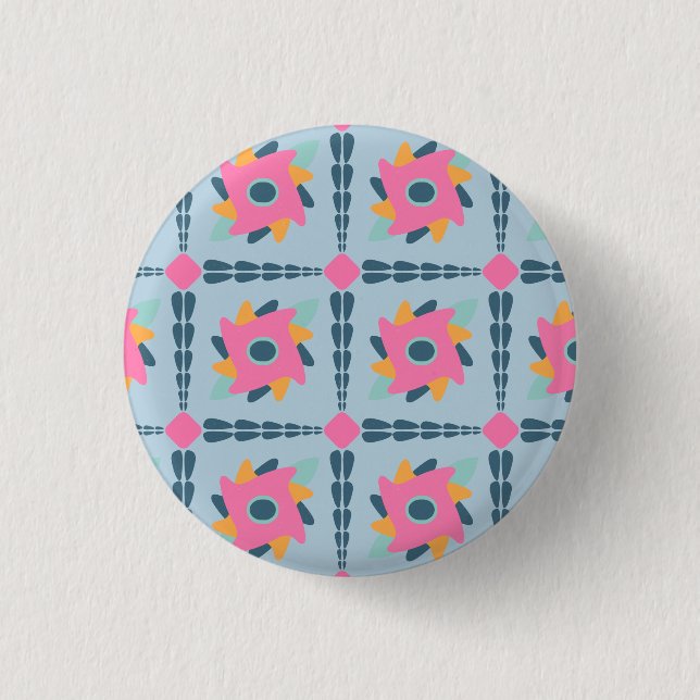 Decorative colourful tile 3 cm round badge (Front)