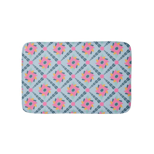 Decorative colourful tile bath mat (Front)