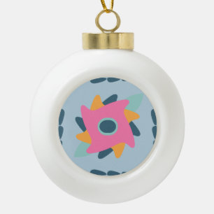 Decorative colourful tile ceramic ball christmas ornament