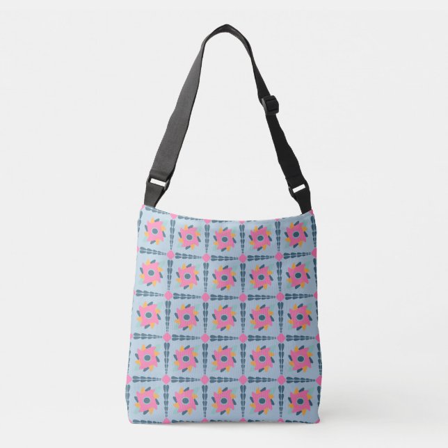 Decorative colourful tile crossbody bag (Front)