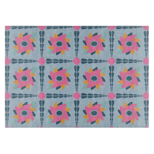 Decorative colourful tile cutting board (Front)