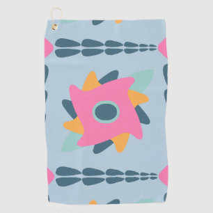 Decorative colourful tile golf towel