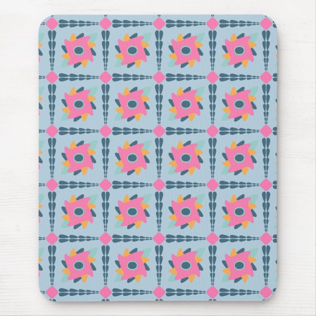 Decorative colourful tile mouse mat (Front)