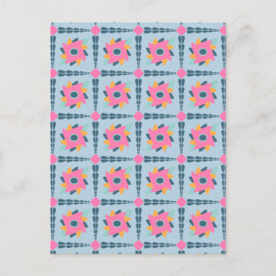 Decorative colourful tile postcard