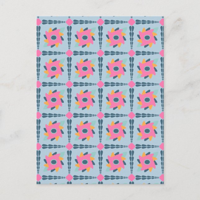 Decorative colourful tile postcard (Front)