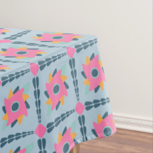 Decorative colourful tile tablecloth