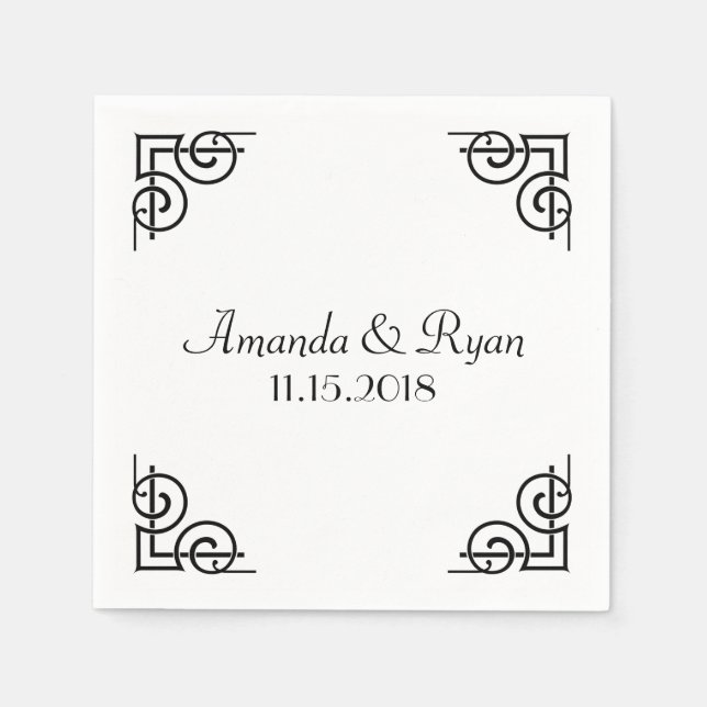 Decorative Corners Personalised Napkin (Front)