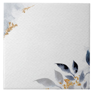 Decorative corners slate blue and gold tile