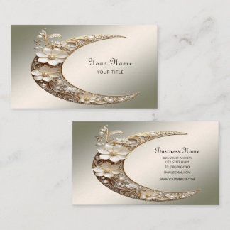 Decorative Crescent Moon Frame Business Card