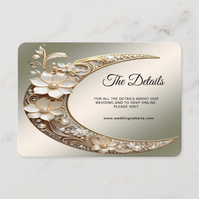 Decorative Crescent Moon Frame Detail Enclosure Card (Front)