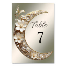 Decorative Crescent Moon Frame Table Number