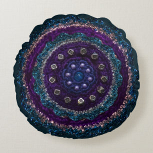 Decorative Crochet Look Round Cushion