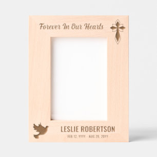 Decorative Cross & Dove Forever in Our Hearts Etched Frames