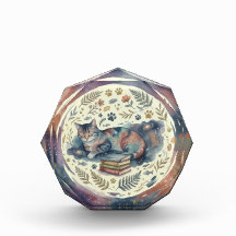 Decorative Crystal Block - Watercolor Art