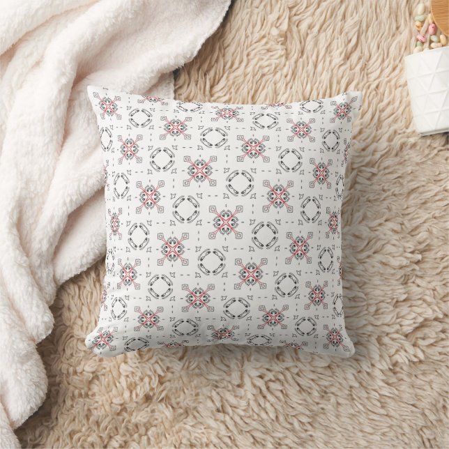 Decorative cushion black white red patterns (Blanket)