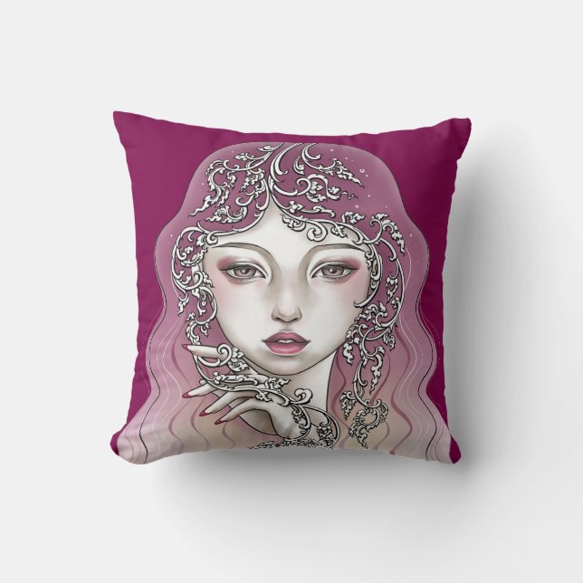 Decorative cushion Goddess of Pink Plants (Front)