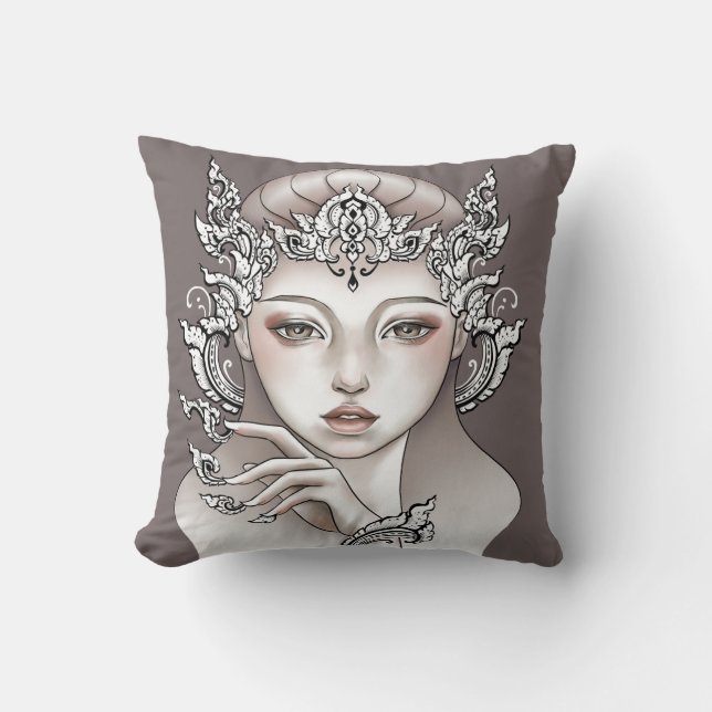 Decorative cushion Goddess of the brown earth (Front)
