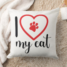 Decorative cushion I love my cat
