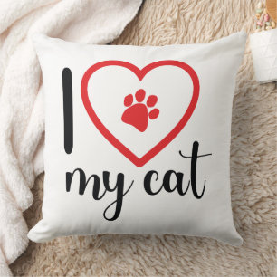 Decorative cushion I love my cat