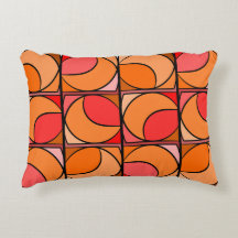 Decorative cushion seventies orange