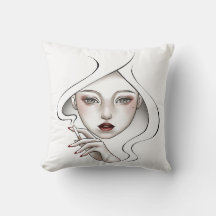 Decorative cushion, smoked girl