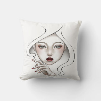 Decorative cushion, smoked girl cushion