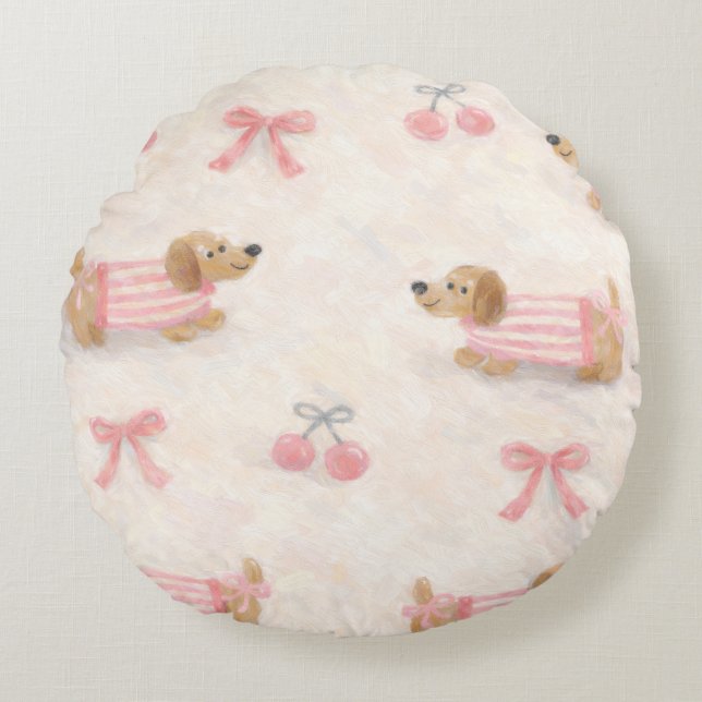 Decorative Cushion with Dachshund Pattern  (Front)