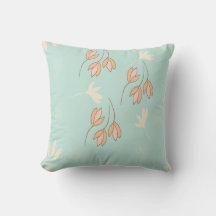 Decorative cushion with floral design.