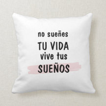decorative cushion with inspiring phrase