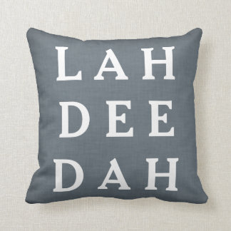 Decorative Custom Throw Pillow Grey Blue Linen