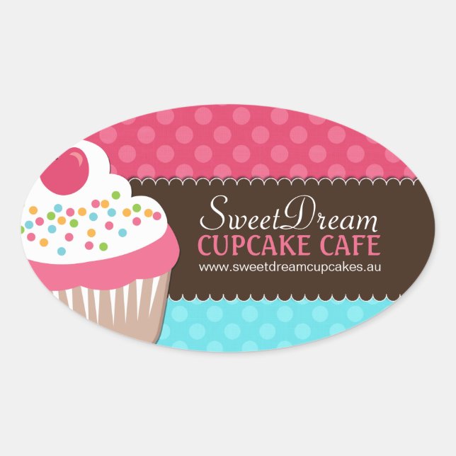 Decorative Cute Cupcake Jar Stickers (Front)