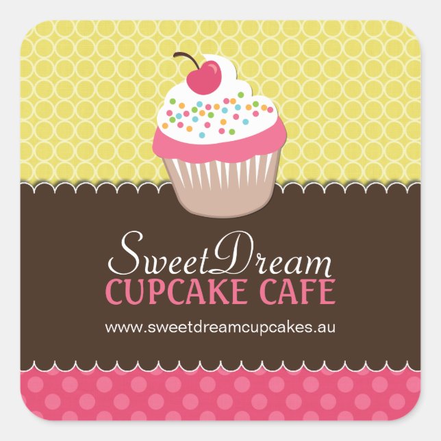 Decorative Cute Cupcake Jar Stickers (Front)
