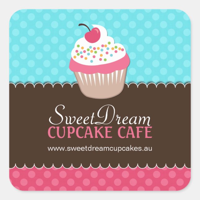 Decorative Cute Cupcake Jar Stickers (Front)