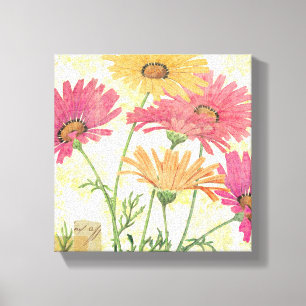 Decorative Daisies Canvas Print