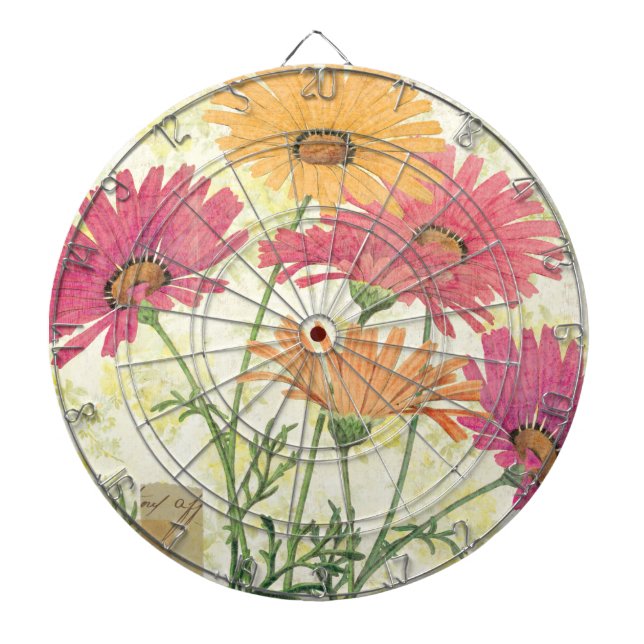 Decorative Daisies Dartboard (Front)