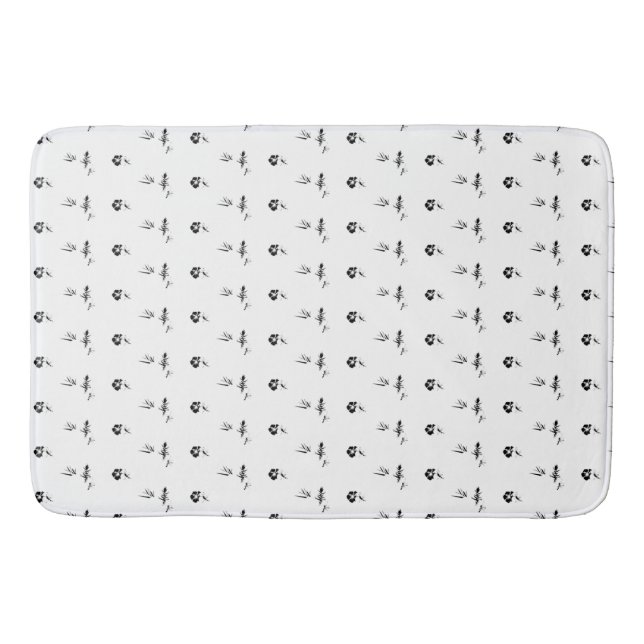 Decorative, Dark Grey, Charcoal Bath Mat (Front)