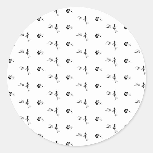 Decorative, Dark Grey, Charcoal Classic Round Sticker (Front)