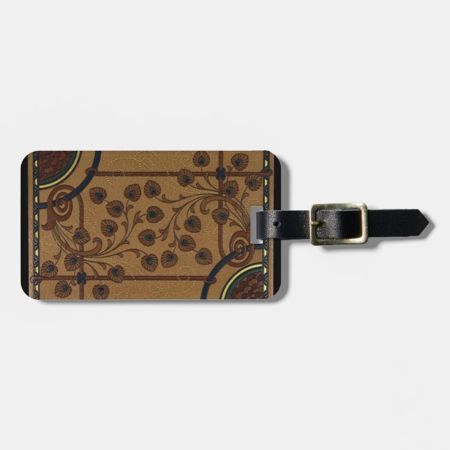Decorative Deco Flowers Luggage Tag (Front Horizontal)
