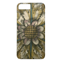 Decorative Demask Rosette on Grey Background