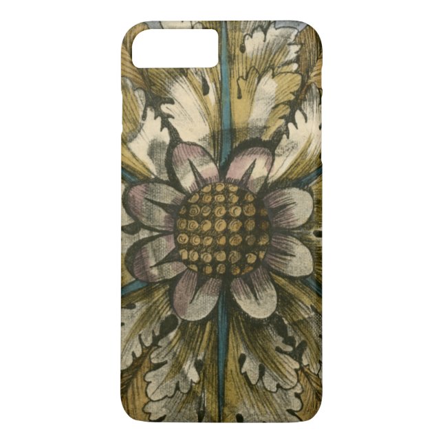 Decorative Demask Rosette on Grey Background Case-Mate iPhone Case (Back)