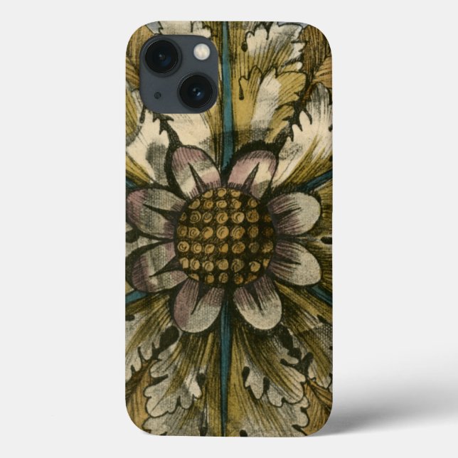 Decorative Demask Rosette on Grey Background Case-Mate iPhone Case (Back)
