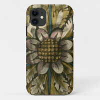 Decorative Demask Rosette on Grey Background