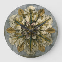 Decorative Demask Rosette on Grey Background