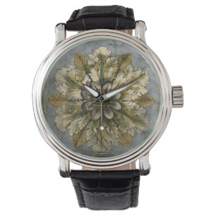 Decorative Demask Rosette on Grey Background Watch